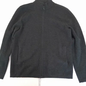 JASPER CONRAN Jumper Large Green Full Zip Jumper Mens 100% Lambs Wool - Picture 1 of 11