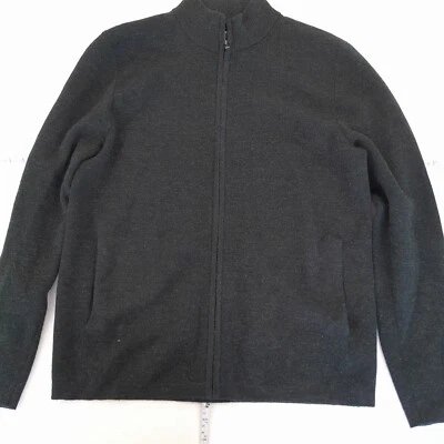 Jersey JASPER CONRAN grande verde cremallera completa para hombre 100 % lana ... - Imagen 1 de 4