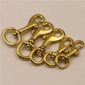 5pcs Solid Brass Trigger Swivel Eye Bolt Snap Hook webbing Leather Craft Buckle - Picture 1 of 9