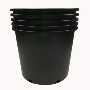 Calipots 7 Gallon - 5 Pack - nursery pot black plant plastic container planter - Picture 1 of 5