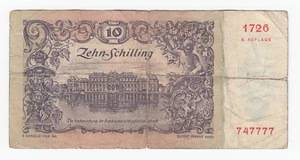 Austria 10 Schilling 1950 (VG) Condition Banknote P-127 - Picture 1 of 2