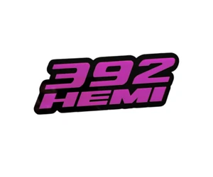 392 HEMI Car Emblems PINK - BLACK 392 Side Car Fender 3D Badges (Set of 2) - Picture 1 of 1