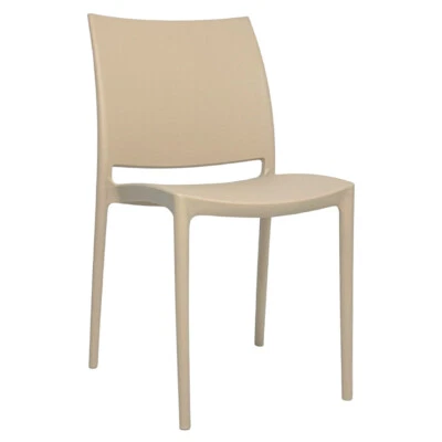 Sedia da sala da pranzo Altea in plastica colore beige modello comfort - Immagine 1 di 4