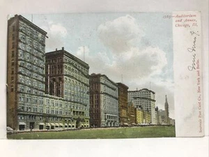 Postal del parque Subvención Mejorada Brillo Chicago Illinois 1907 AUDITORIO Y ANEXO CHICAGO ILLINOIS - Imagen 1 de 2