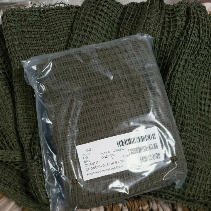 New Original British Army Scrim Net Camo Scarf Headnet Camouflage Olive Fullsize - Image 1 of 2