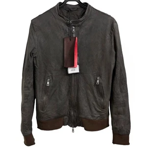 Giorgio Brato Leather Biker Bomber Jacket IT48/M Mens Brown - Picture 1 of 11