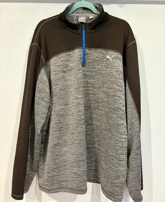 PUMA Men's 1/4 Zip Pullover Heather Gray and Black Long Sleeve XXL - Image 1 of 4