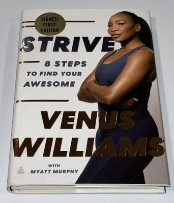 Libro de tapa dura firmado por Venus Williams campeón de Grand Slam de tenis JSA Foto 1 de 3