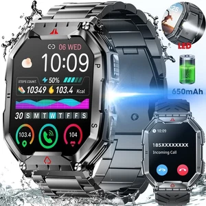 🔥2.1" Smart Watch For Men(Answer/Make Call)3ATM Waterproof Military Sport Watch - Picture 1 of 11