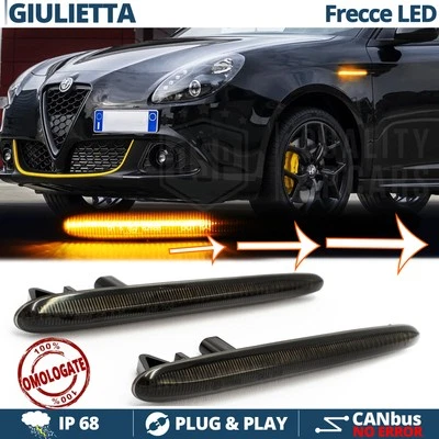 Frecce LED Sequenziali per Alfa Romeo Giulietta DINAMICHE Laterali Nere CANBUS - Immagine 1 di 4
