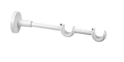 Supporto Doppio Aperto Bastone Tende Metallo Bianco Ø20mm Cod.33933 - Immagine 1 di 2
