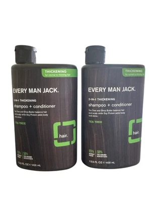 Champú espesante Every Man Jack 2 en 1 + acondicionador árbol de té 13,5 fl oz paquete de 2 Foto 1 de 2