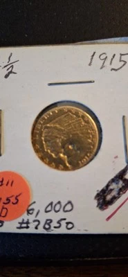 Moneda de oro cabeza india de $2,50 de 1915 #11 r3 Foto 1 de 2