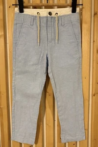 JANIE AND JACK Linen Double Waistband Pant Chambray Blue SZ 4 PREPPY CLASSIC - Picture 1 of 8