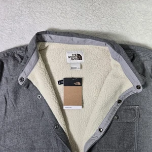$ 120 The North Face Campshire Sherpa gefütterte Herren 3XL Druckknopf Hemd Jacke grau XXXL - Bild 1 von 6