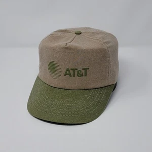 Vintage AT&T Call Before You Dig Beige Trucker Hat Cap Snapback Beige Green USA - Picture 1 of 6