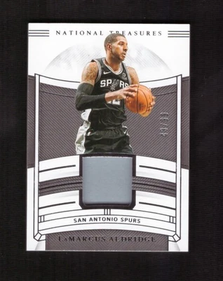 2019-20 Panini National Treasures LaMarcus Aldridge Jersey 43/99 Spurs - Image 1 of 2