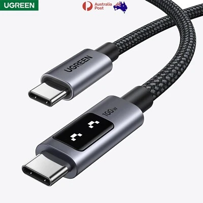 1M UGREEN Uno 100W USB C to USB C Cable Fast Charging with LED Display PD 3.0 - Image 1 of 4