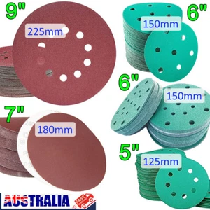 Sanding Discs Hook and Loop Pad 5" 6" 7" 9" Sander Orbital Sandpaper 60-320 Grit - Picture 1 of 39
