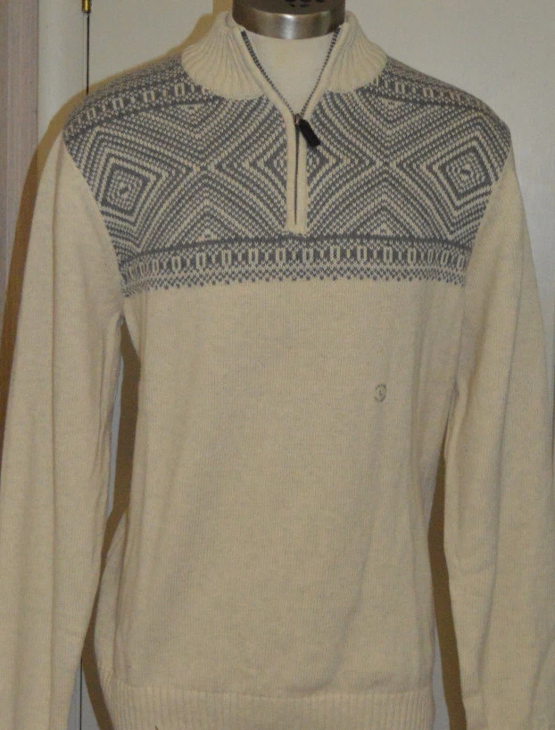 Men's Chaps Beige Long Sleeve 1/4 Zip Pullover Sweater Sizes S, M, L, XL, 2XL - Image 1 of 1