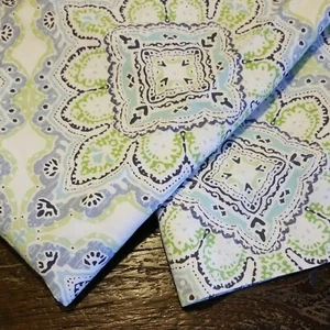 Pair of 2 100% Cotton Pillow Shams Pillowcase Light Blue Lavender Green Standard - Picture 1 of 9