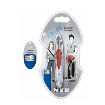 Bolígrafo Parker Slinger 2 rojo y cromado nuevo en paquete Foto 1 de 4