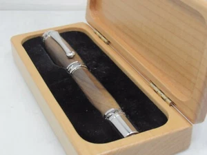 HIGH QUALITY HANDMADE LARGE MAJESTIC EXOTIC WOOD FOUNTAIN PEN IN WOOD GIFT BOX - Picture 1 of 7