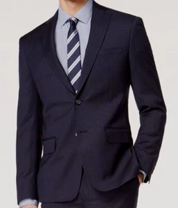 $360 Dkny Men's Blue Textured Modern-Fit Blazer Sport Coat Suit Jacket Size 40S - Picture 1 of 3