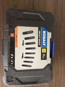 Kobalt 10-Piece Standard (SAE) 3/8-in Drive Deep 6-point Impact Socket Set - Picture 1 of 3