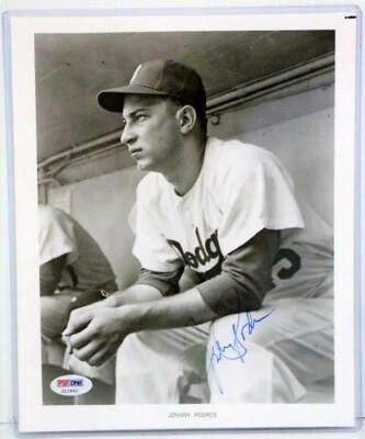 Johnny Podres  Brooklyn Dodgers Signed Autographed 8x10 Photo PSA COA  - Image 1 of 2