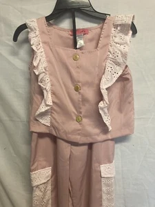 Girls 2 Hip Pink Pant Set Size 8 - Picture 1 of 5