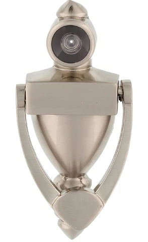Ultra Hardware Door Knocker With 180 View Viewer Chrome 43205 Brushed Nickel Cover