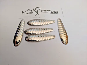 5 - 1/5 oz RIBBED METAL FISHING SPOON TROLLOING CASTING Drifting SILVER Blanks - Picture 1 of 5