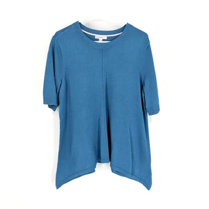 Isaac Mizrahi Live! Suéter Pullover Cuello Redondo Dobladillo Cascada Azul Canal Grande - Imagen 1 de 6