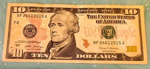 2017 Series 10 Dollar Bill Funny back note Birthday : 24 01 2015 circulated - Picture 1 of 2