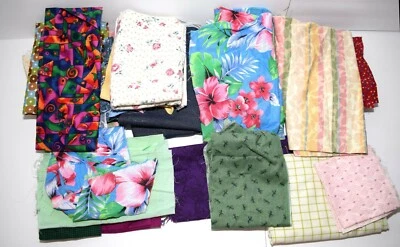 Lot of Quilting Scrap Remnant Craft Fabric Various Sizes Colors Patterns Lot # 4 - Image 1 of 4