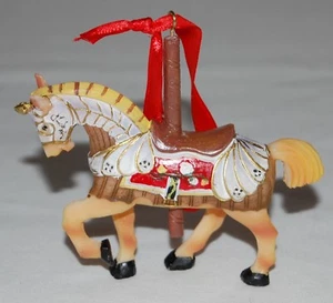 Vintage Resin Acrylic Carousel Horse CHRISTMAS ORNAMENT Figurine Ornate - Picture 1 of 4