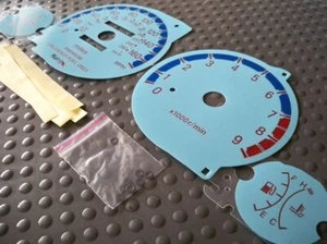 1995-1999 Mitsubishi Eclipse Turbo Blue Face Glow Through Gauges Stick Automatic - Picture 1 of 11