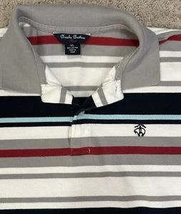 BROOKS BROTHERS Red Fleece Boys XL White Blue Red Striped Polo - Picture 1 of 3