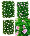 Artificial Mat Greenery Wall Hedge Fence Foliage Panel Home wedding With Rose 