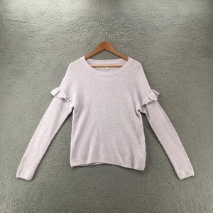 J Crew Sweater Tee Top Womens L Purple Cotton Long Sleeve Round Neck Pullover - Picture 1 of 12