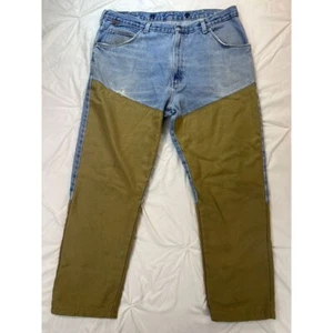 Wrangler Men's 40x30 Jeans Diamond Cut Brush Briar Guard Distressed Streetwear - Picture 1 of 8