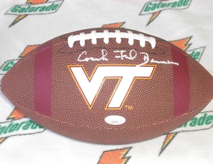 FRANK BEAMER SIGNED VIRGINIA TECH HOKIES LOGO F/Sz FOOTBALL - J.S.A Certified - Picture 1 of 6