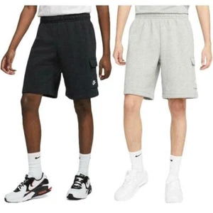 Nike Men's Cargo Shorts Sportswear Club Elastic Waist Athletic Fleece Shorts - Picture 1 of 36