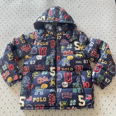 Polo Ralph Lauren Boy’s VARSITY PRINT Down Hooded Jacket size XLarge 18-20 NWT - Image 1 of 4