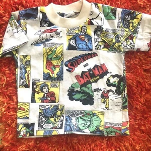 Maglietta vintage Batman Superman Rob Roy T-shirt fumetto USA taglia 5 singola - Foto 1 di 17