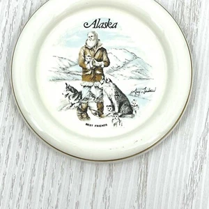 Doug Lindstrand Best Friends Alaska Small Collector Plate Coaster Man & Huskies - Picture 1 of 7