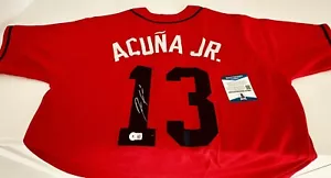 MLB Ronald Acuna Jr. Auto Signed Jersey BAS COA ๐ฅ Atlanta Braves All Star ๐ฅ - Picture 1 of 4