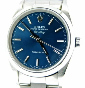 Rolex Air King Precision Mens Stainless Steel Watch Oyster Band Blue Dial 14000 - Picture 1 of 6