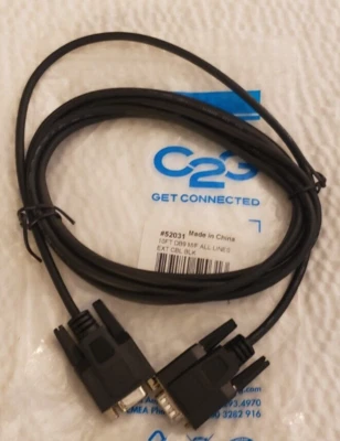 C2G #52031 10ft (3m) DB9 M/F Serial RS232 Extension Cable - Black - Image 1 of 2